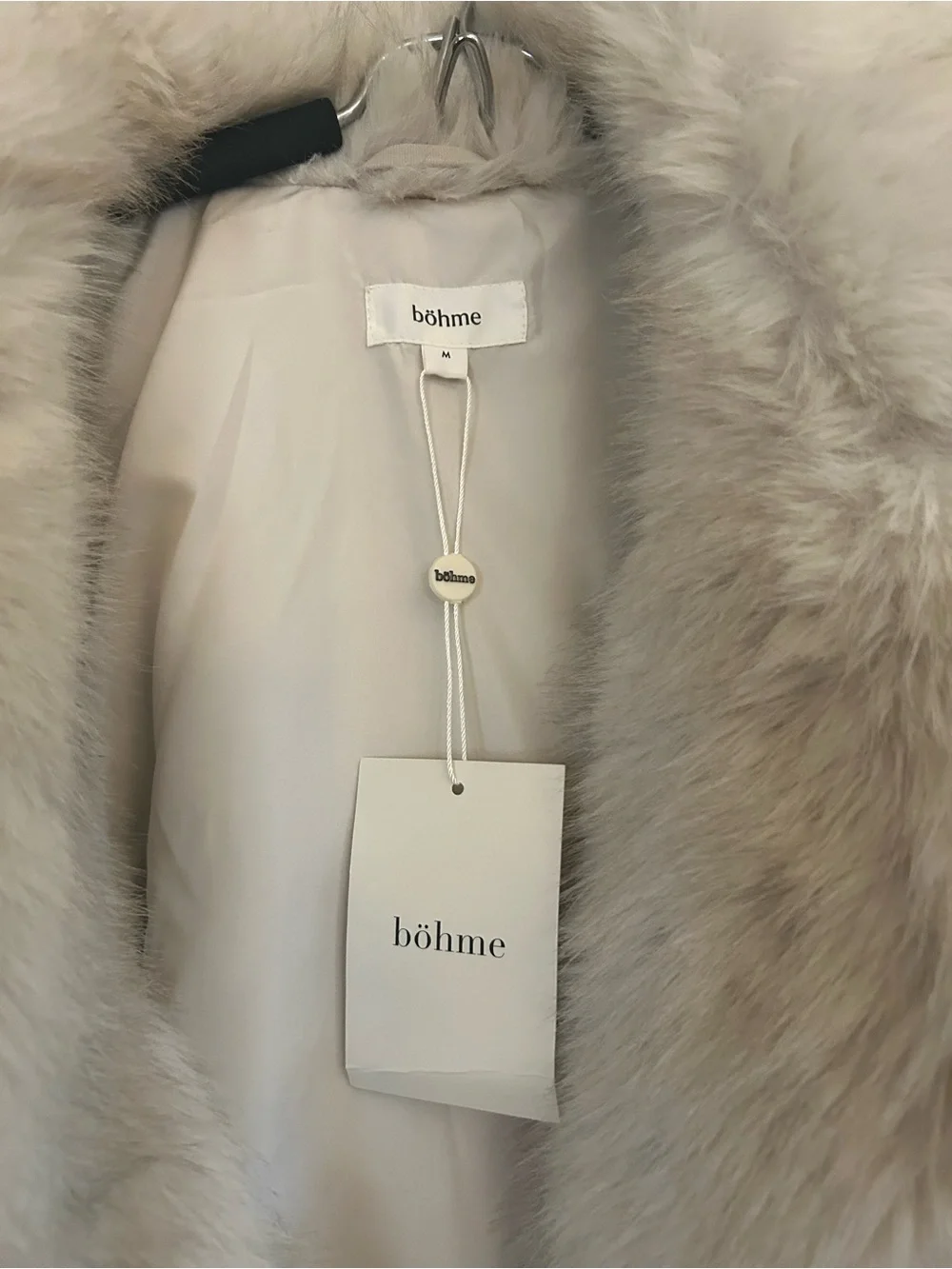 bohme Jordan Cream Plush Faux Fur Jacket